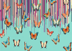 Vibrant Butterflies with Stripes