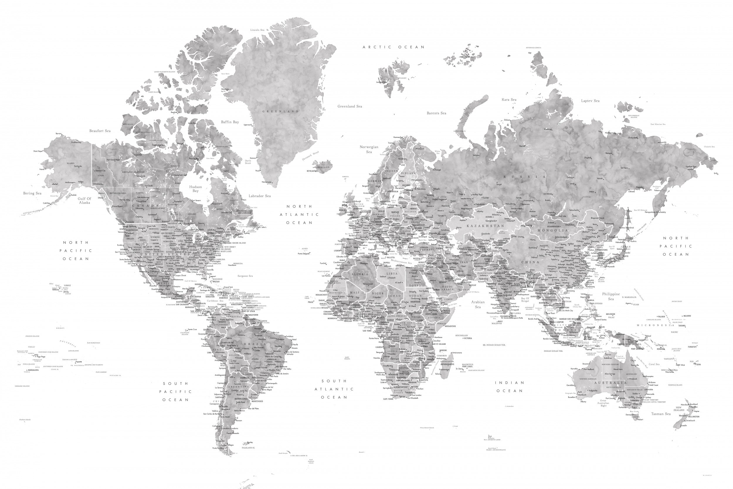 Detailed world map with cities, Jimmy