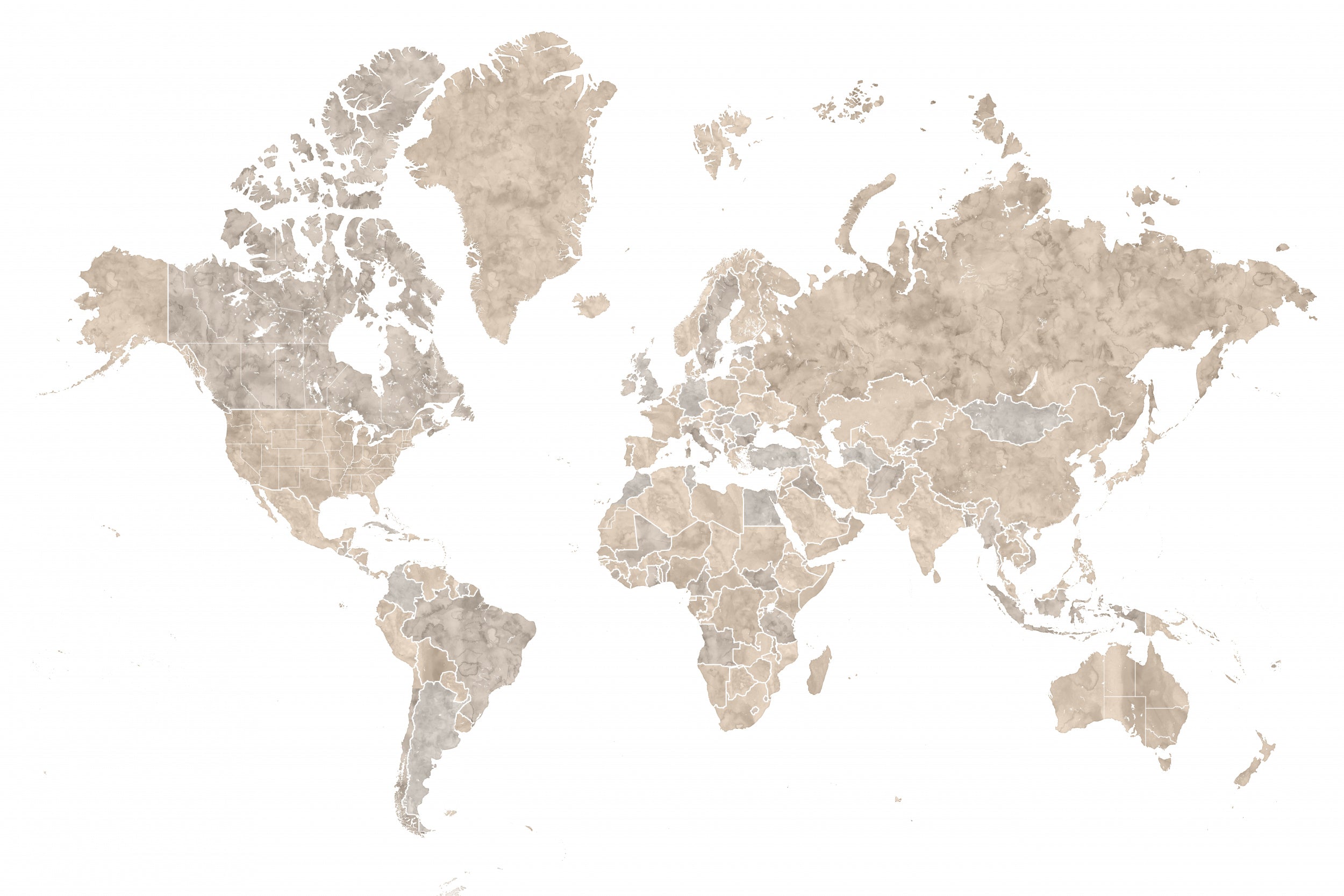Abey world map no labels