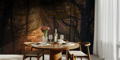 Sunlit Autumn Forest