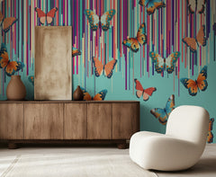Vibrant Butterflies with Stripes