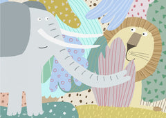 Elephant And Lion Friends