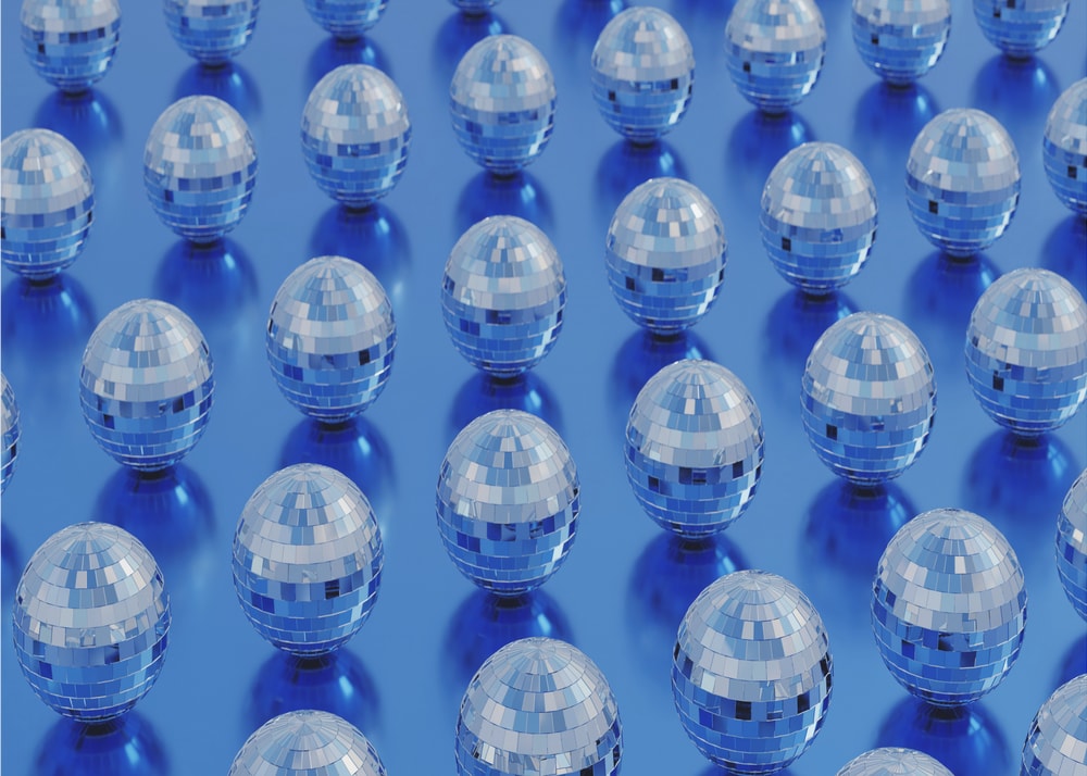 Vibrant Blue Disco Balls