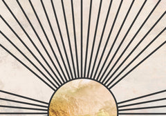 Wall mural Gold sun rays mural concrete black – fototapet med unikt motiv som skapar en inspirerande fondvägg