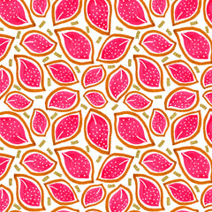 Wall mural Coral Glitter Scattered Leaves Polka Dot – fototapet med unikt motiv som skapar en inspirerande fondvägg