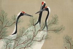Wall mural Cranes From Momoyogusa – fototapet med unikt motiv som skapar en inspirerande fondvägg