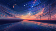 Wall mural Blue Hourpng – fototapet med unikt motiv som skapar en inspirerande fondvägg