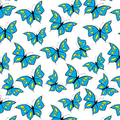 Wall mural Butterflies Blue – fototapet med unikt motiv som skapar en inspirerande fondvägg