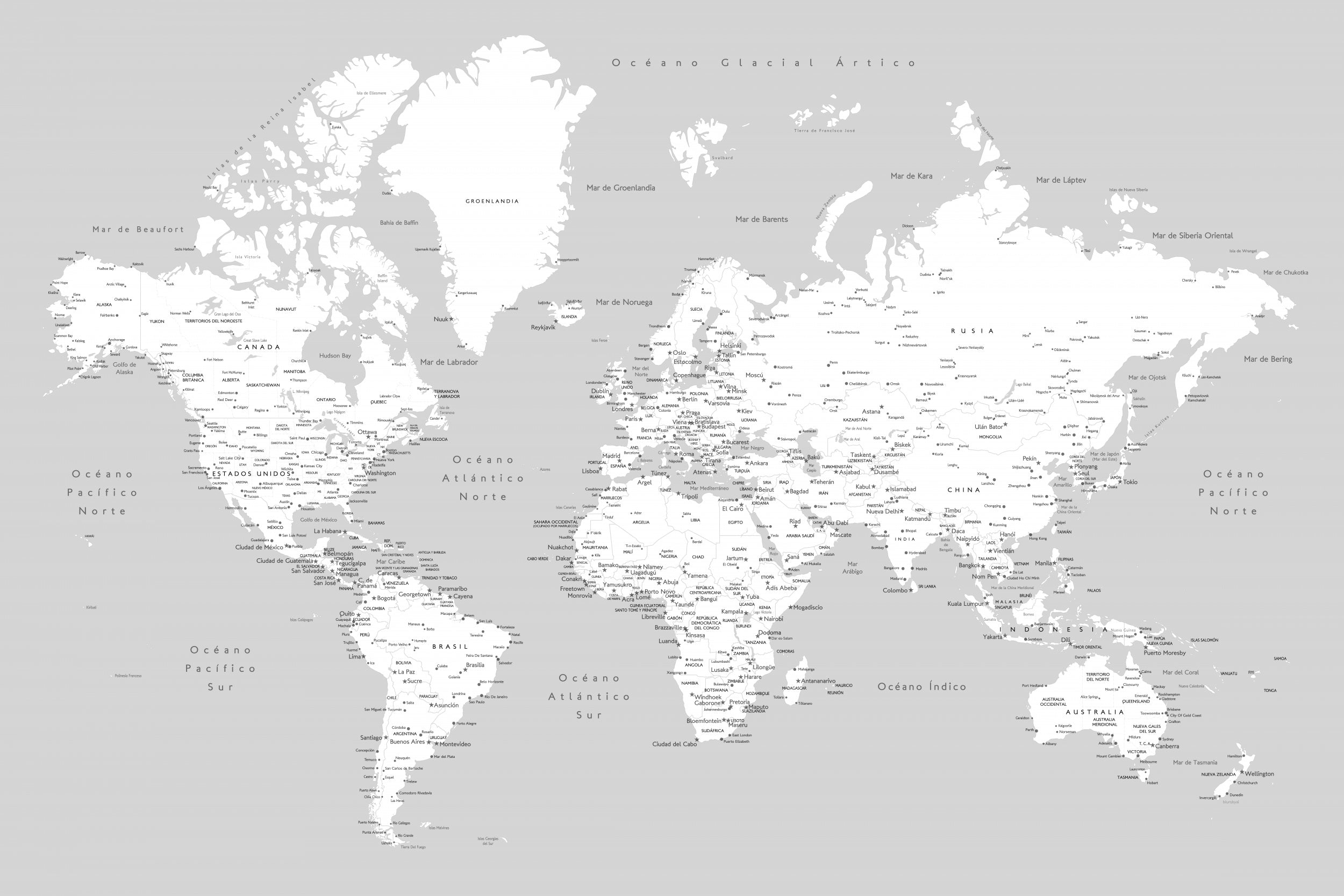 Hart world map in Spanish