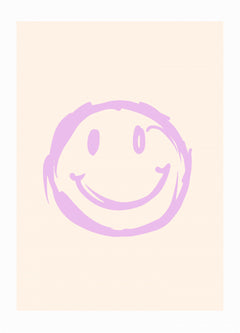 Wall mural Purple Smiley – fototapet med unikt motiv som skapar en inspirerande fondvägg