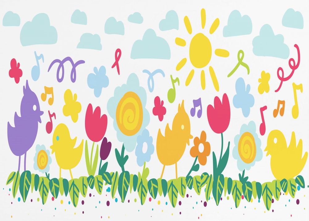 Flowers Birds Banners