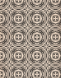 Wall mural Beige and Black Tile Pattern – fototapet med unikt motiv som skapar en inspirerande fondvägg