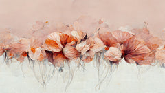 Wall mural Flowers In A Row – fototapet med unikt motiv som skapar en inspirerande fondvägg