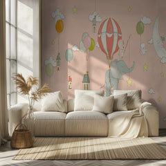 Whimsical Animal Sky Journey