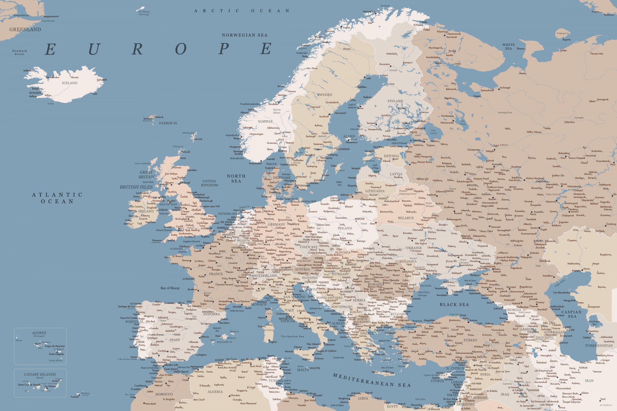 Amias detailed map of Europe