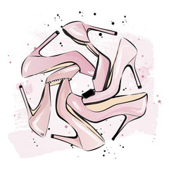 Wall mural Pink Heels – fototapet med unikt motiv som skapar en inspirerande fondvägg