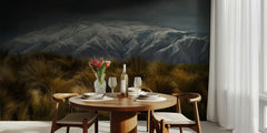 Golden Grass Snowy Mountains