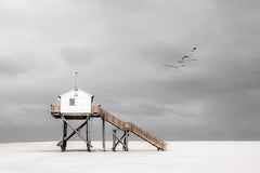 Wall mural on the beach – fototapet med unikt motiv som skapar en inspirerande fondvägg