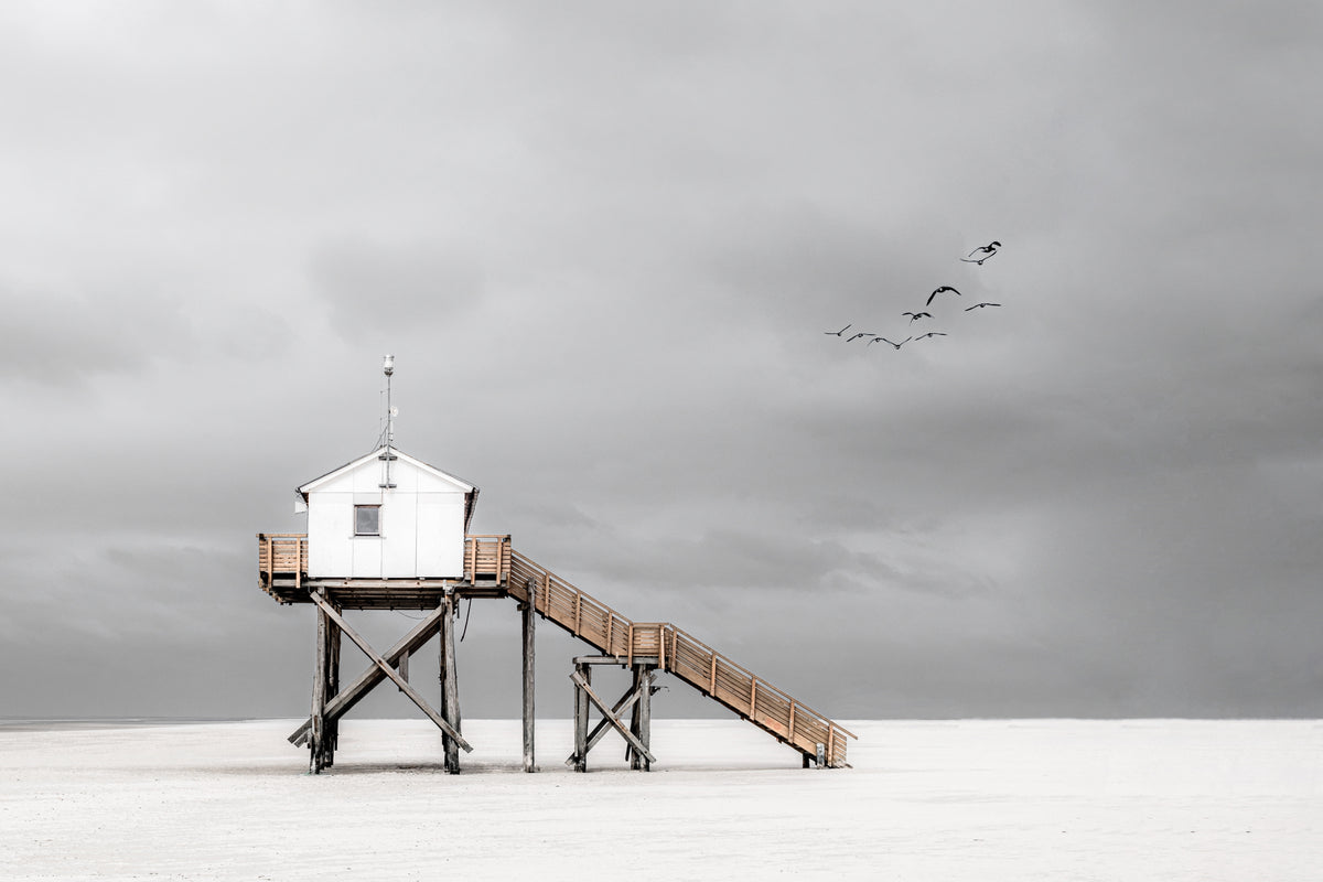 på stranden