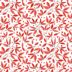 Wall mural Floral Branches Orange – fototapet med unikt motiv som skapar en inspirerande fondvägg