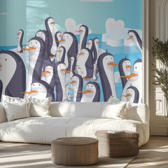 Busy Penguin Colony