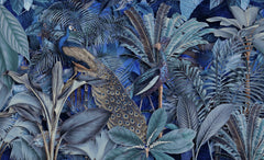 Djungel Jungle Birds Garden No4 – Exotisk fototapet med tropiska fåglar – fototapet med unikt motiv som skapar en inspirer...
