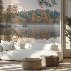 Golden Autumn Lake Reflection