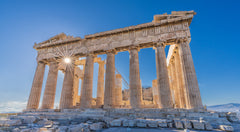Wall mural The Acropolis of Athens and Helios (Sun) – fototapet med unikt motiv som skapar en inspirerande fondvägg