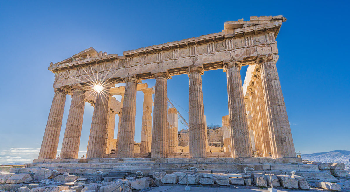 Akropolis i Athen og Helios (Sol)