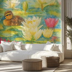 Duckling Among Lilies