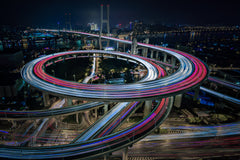 Wall mural NanPu Bridge – fototapet med unikt motiv som skapar en inspirerande fondvägg