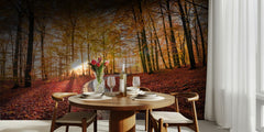 Golden Autumn Forest Road