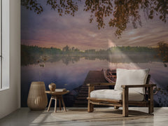 Misty Morning Lake Reflection
