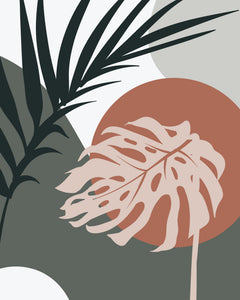 Wall mural Tropical Leaves No2 – fototapet med unikt motiv som skapar en inspirerande fondvägg