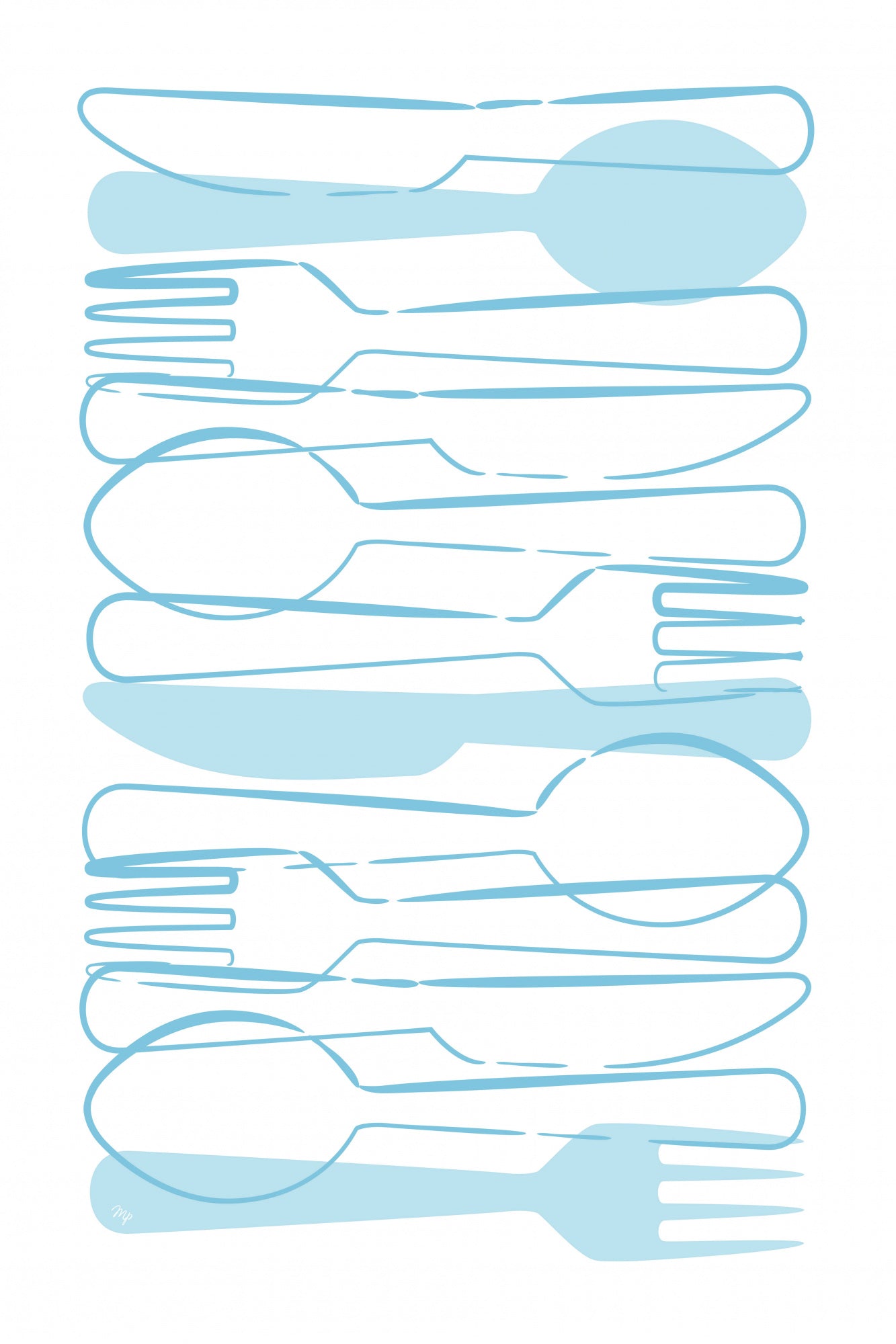 Blue Cutlery