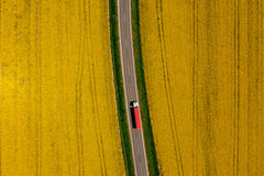 Wall mural Red truck – fototapet med unikt motiv som skapar en inspirerande fondvägg