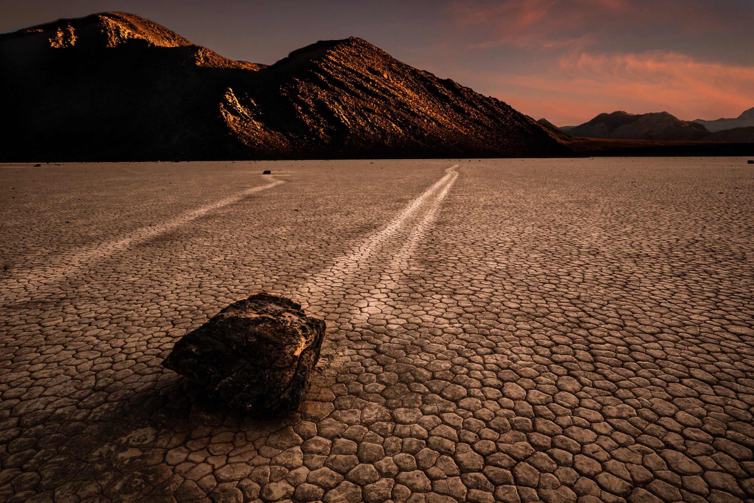 Rocks walking in sunset