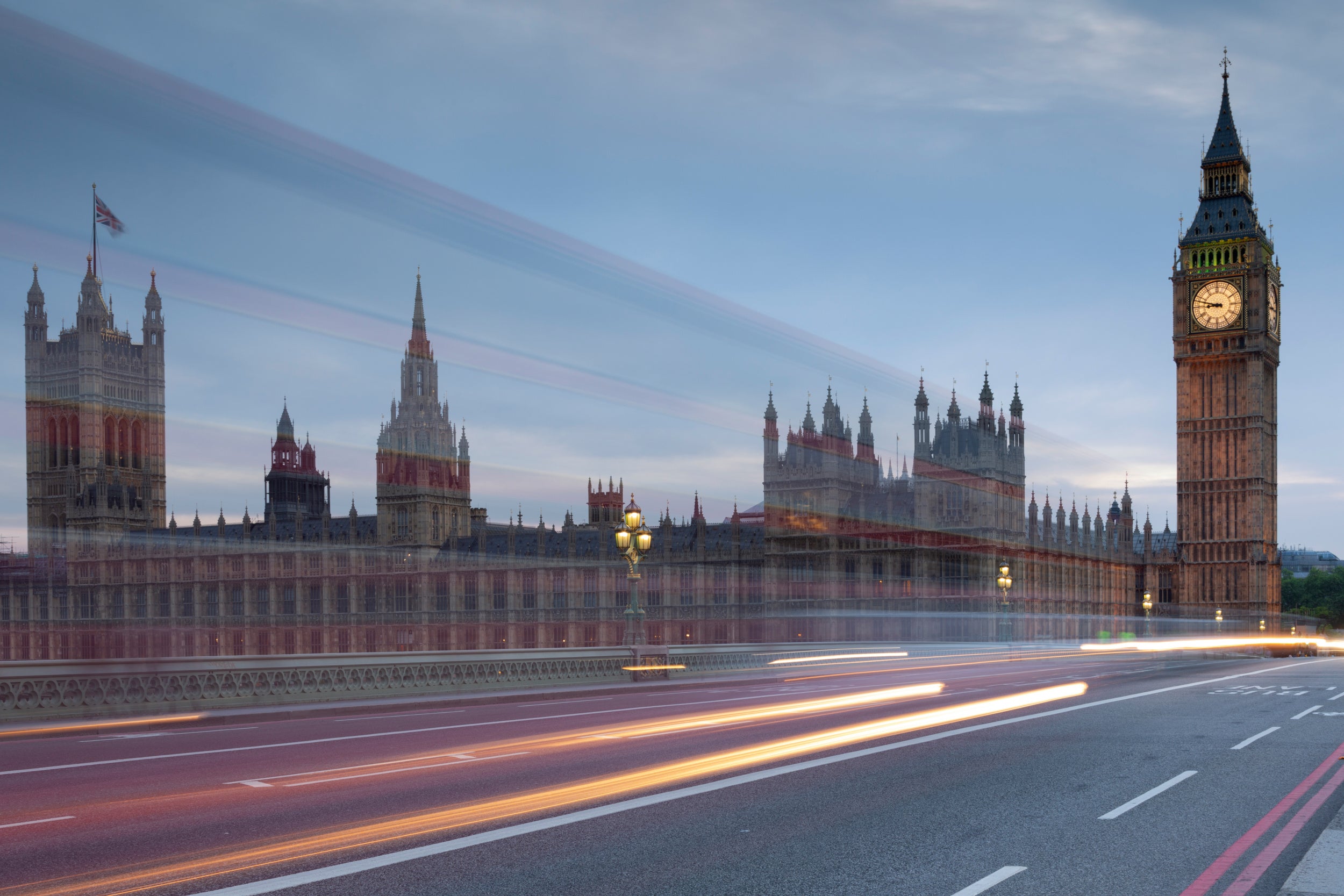 Big Ben with bright trails