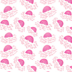 Wall mural Confetti Rainbows Pink – fototapet med unikt motiv som skapar en inspirerande fondvägg