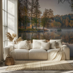 Golden Autumn Lake Reflection