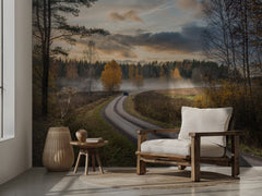 Misty Autumn Road
