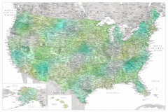 Wall mural Highly detailed map of the United States Oriole – fototapet med unikt motiv som skapar en inspirerande fondvägg