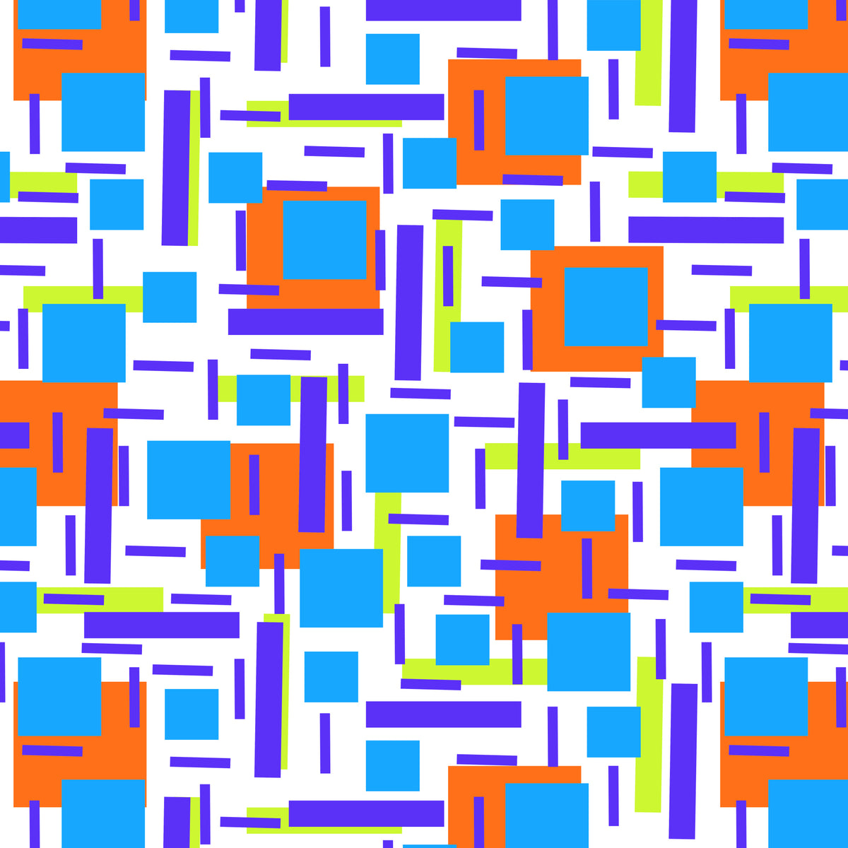 Shapely Overlap Marine Turqouise Oransje Geometrisk Abstrakt