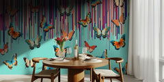 Vibrant Butterflies with Stripes
