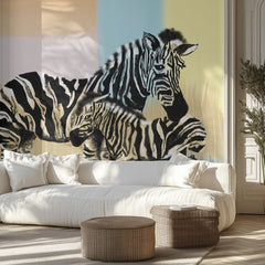 Mother Zebra And Foal