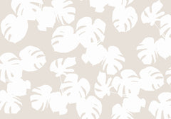 Wall mural Monstera Leaves White – fototapet med unikt motiv som skapar en inspirerande fondvägg