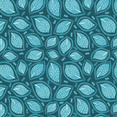 Wall mural Turquoise On Turquoise Scattered Leaves Polka Dot – fototapet med unikt motiv som skapar en inspirerande fondvägg