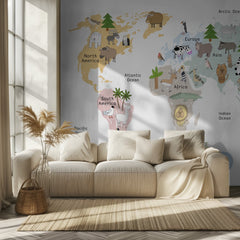 Cute Animal World Map