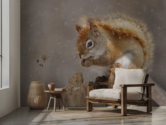 Snowy Red Squirrel
