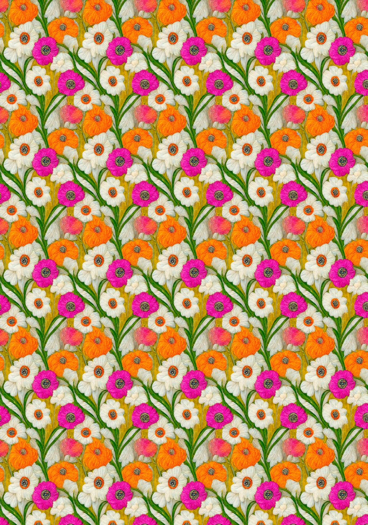 Stitched Flowers Pattern